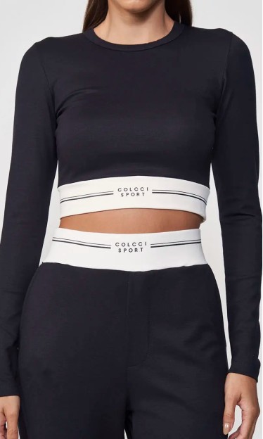 Blusa Colcci Preta Com Detalhe Branco Ref 5393
