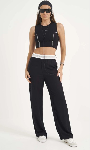 Calça Colcci Wide Leg Comfort Preta Ref 15469