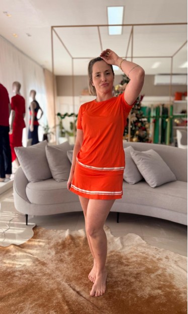 Short Saia Colcci Laranja Disco Ref 15483