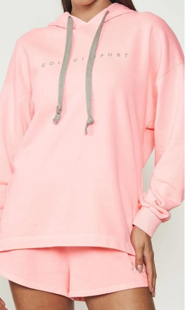 Blusão Moletom Com Capuz Colcci Rosa Cailee ref 13879
