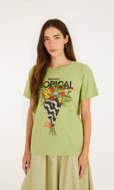 T-Shirt Fit Bouquet Tropical Verde Farm Ref 15090