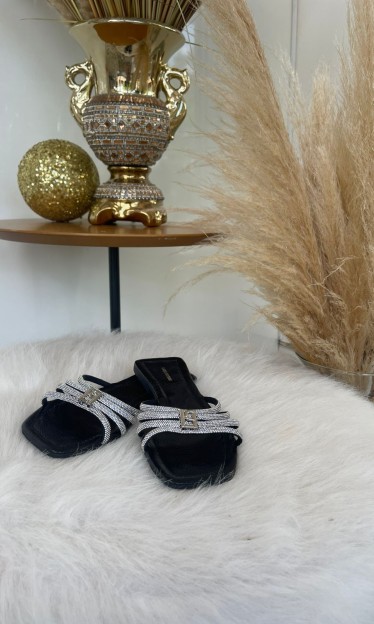 Rasteira Strass E Lança Perfume Ref 15258