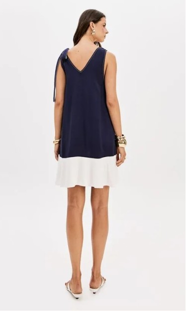 Vestido Curto Sem Manga Azul Lança Perfume Ref 14984
