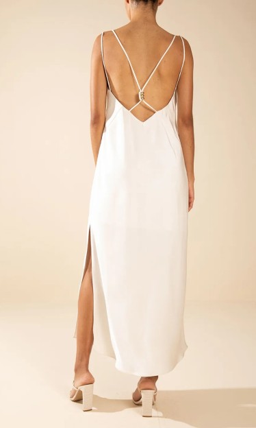 Vestido Solto Decote V Com Alça Longo Morena Rosa Ref 15733