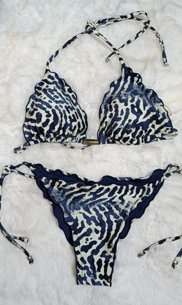 Biquini Cortininha Ripple Com Ponteiras Morena Rosa Ref 8498