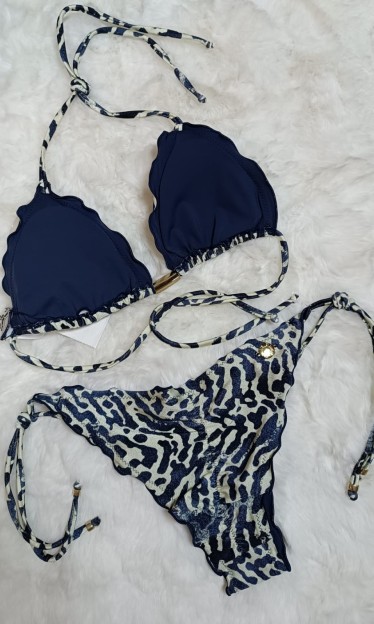 Biquini Cortininha Ripple Com Ponteiras Morena Rosa Ref 8498