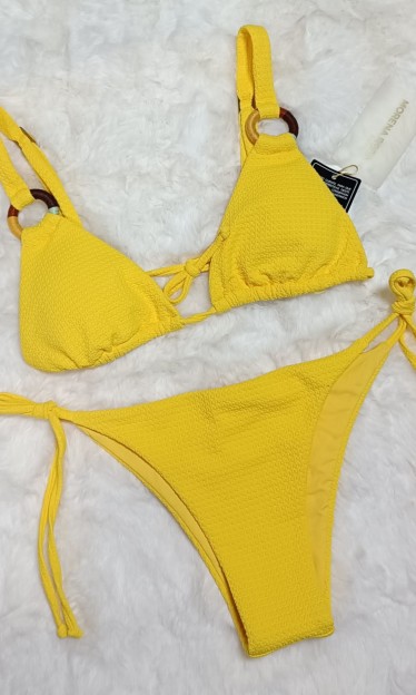 Biquini Cortininha Detalhe Argola Morena Rosa Ref 8471