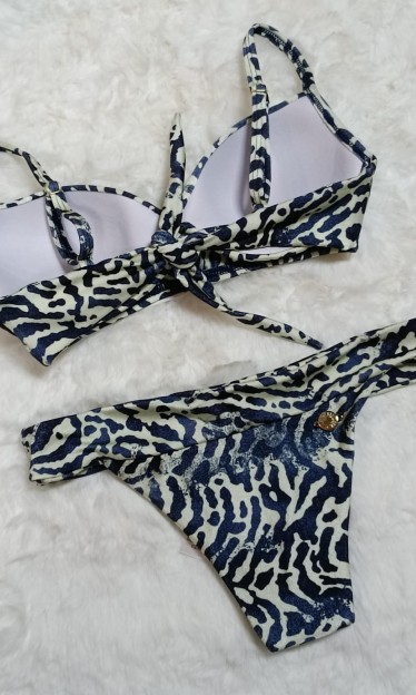 Biquini Meia Taça Detalhe Pregas Morena Rosa Ref 8468