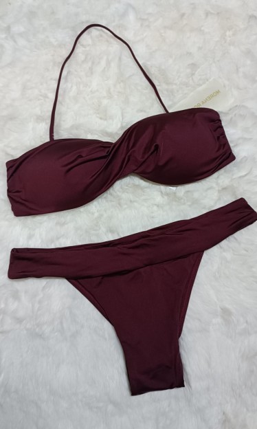 Biquini Tomara Que Caia Com Torção Morena Rosa Ref 11145