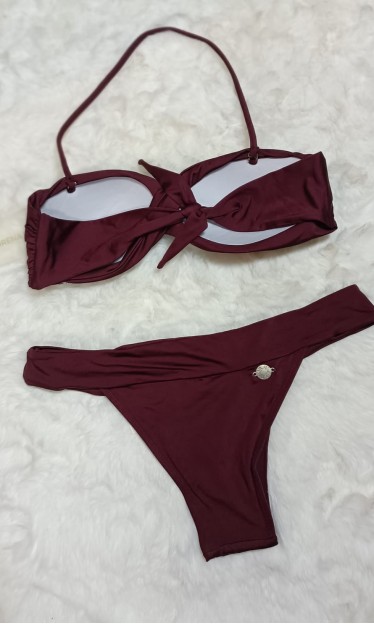 Biquini Tomara Que Caia Com Torção Morena Rosa Ref 11145