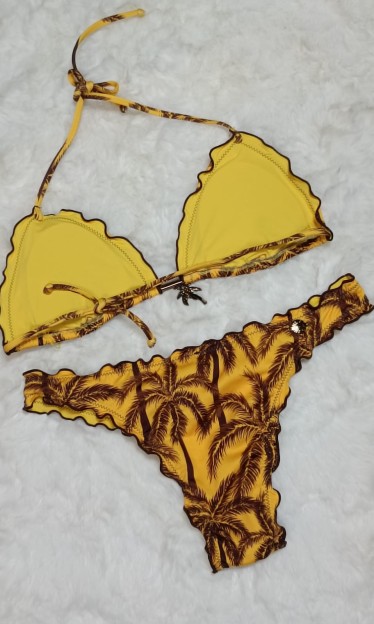 Biquini Cortininha Detalhe Passante Morena Rosa Ref 7773