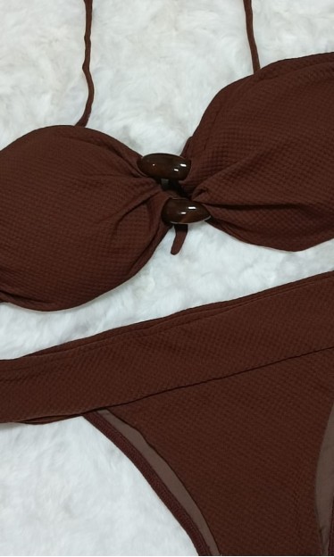 Biquini Tomara Detalhe Elo Morena Rosa Ref 8086 