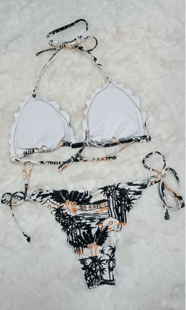 Biquini Cortininha Ripple Com Detalhe Transpassado Morena Rosa Ref 7772