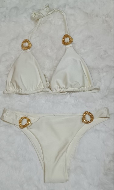 Biquini Cortininha Alongado Detalhe Orgânico Morena Rosa Ref 8502