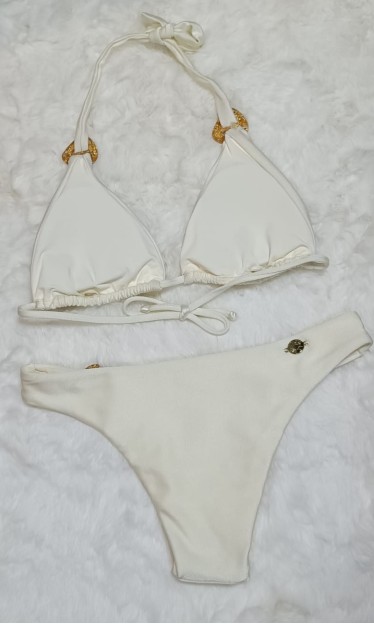 Biquini Cortininha Alongado Detalhe Orgânico Morena Rosa Ref 8502