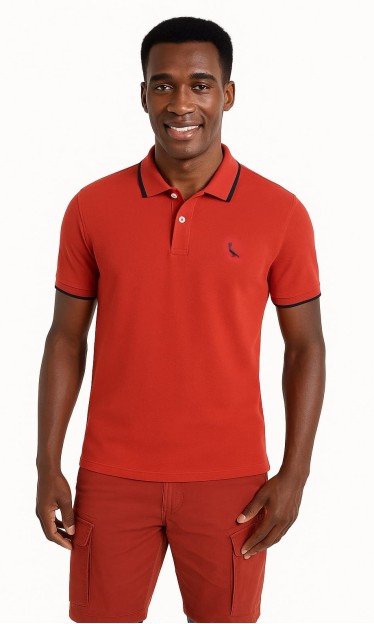 Polo Enxuto Novo Friso Reserva Vermelho Ref 16102
