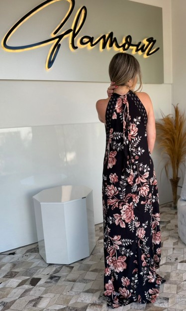 Vestido Longo Halter Estampa Floral Sommer Ref 14497