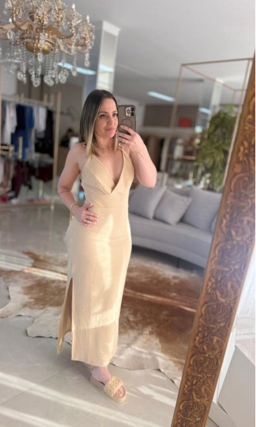 Vestido Sommer Bege Marfim Ref 15308
