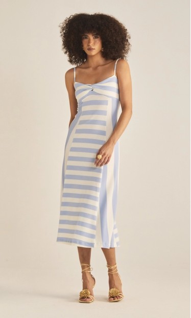 Vestido Listrado Azul Sommer Ref 7556