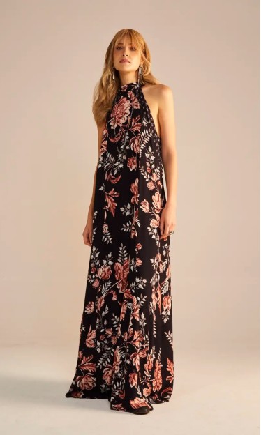 Vestido Longo Halter Estampa Floral Sommer Ref 14497