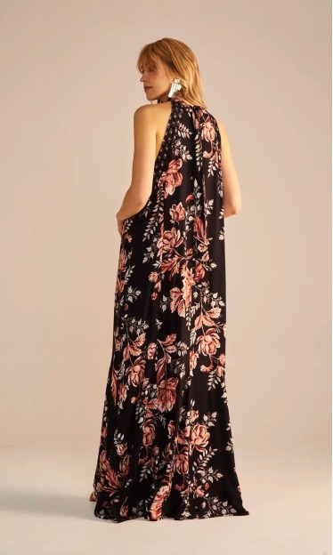 Vestido Longo Halter Estampa Floral Sommer Ref 14497