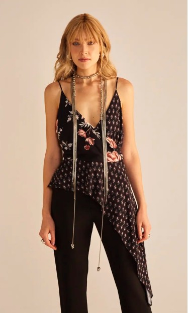 Blusa Assimétrica Com Estampa Floral Sommer Ref 14536