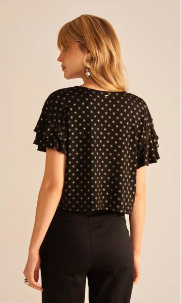 Camiseta Manga Curta Com Babados Sommer Ref 14494