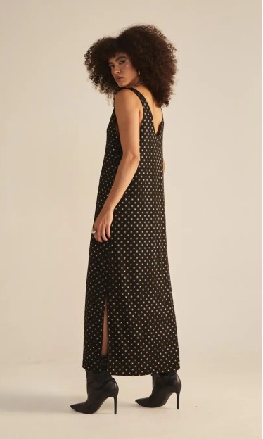 Vestido Reto Midi Com Fenda Sommer Ref 14571