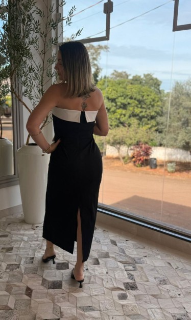 Vestido Midi Bicolor Carlota Costa Ref 14820