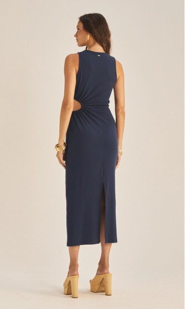 Vestido Canelado Azul Olympic Sommer Ref 15650