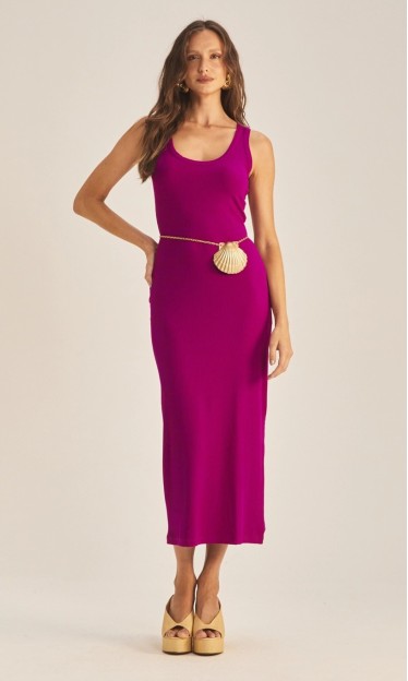 Vestido Canelado Roxo Strong Sommer Ref 15654