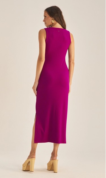 Vestido Canelado Roxo Strong Sommer Ref 15654